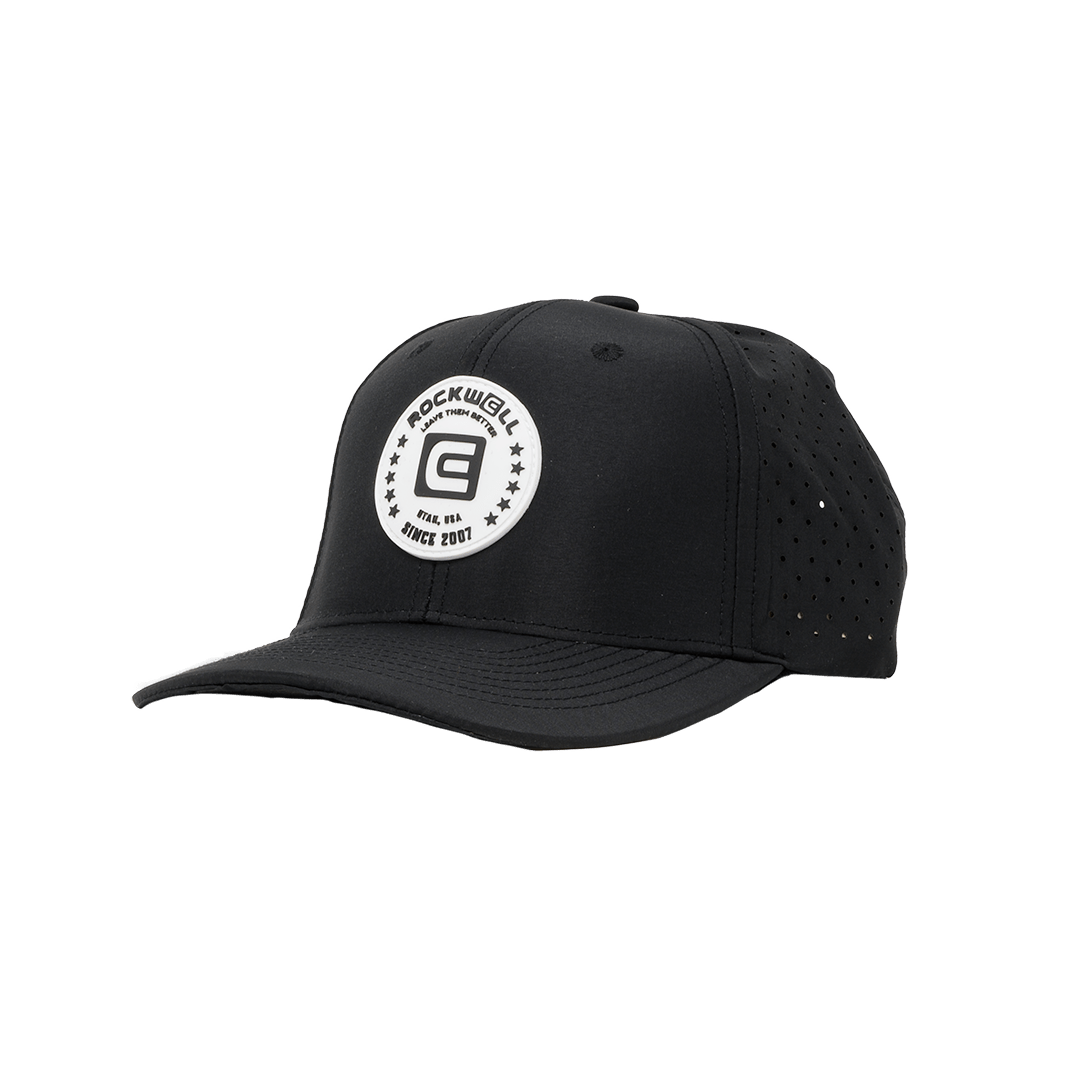 Rockwell 6-Panel Curved Brim White Circle Hat