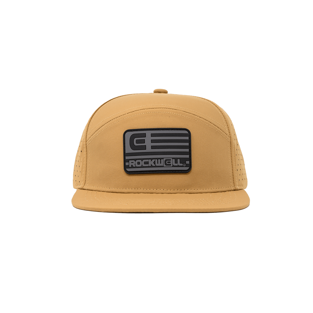 Rockwell 7 Panel Black Flag Hat