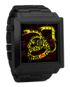 black 50 square analog watch with don't tread on me edition dial
