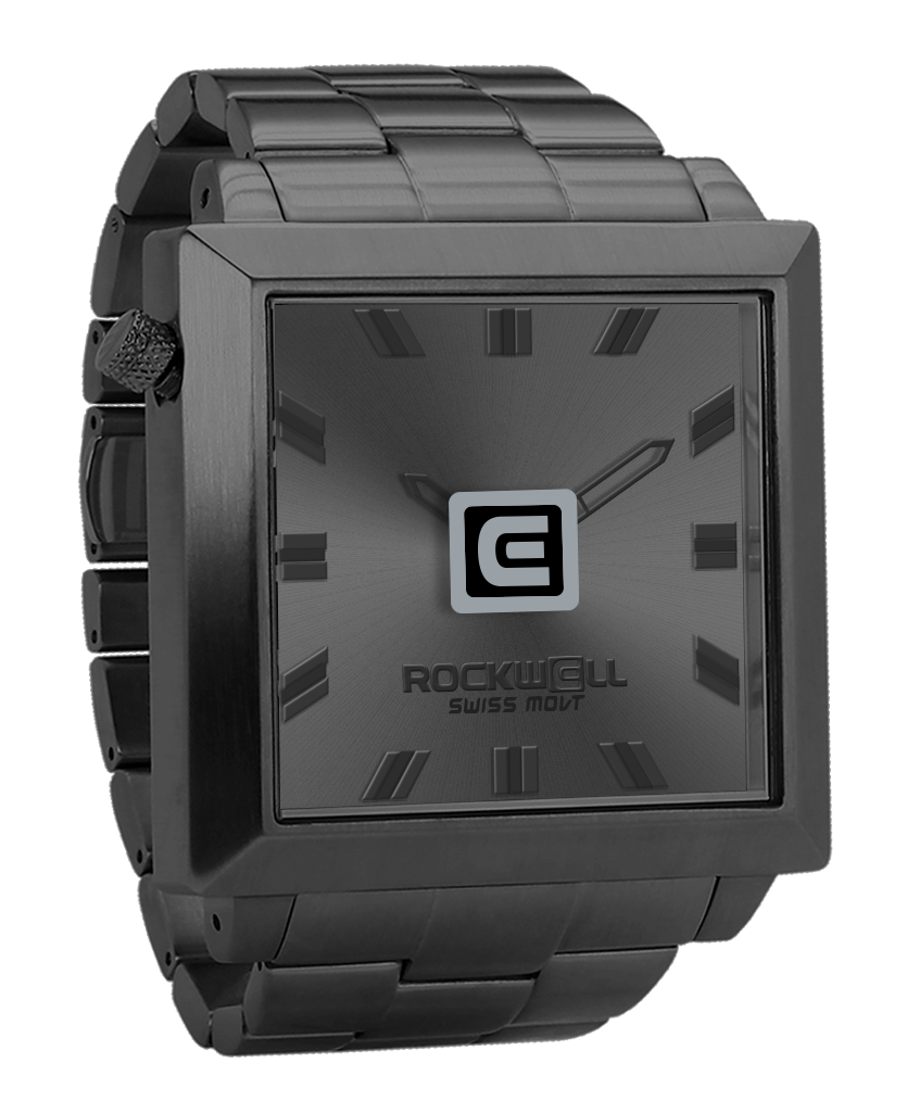 gunmetal 50 square analog watch