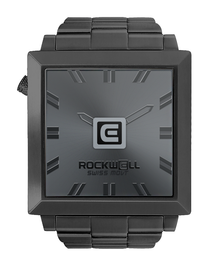 all gunmetal 50 squared analog watch