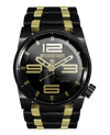 Ricky James edition black and gold 50 round analog watch