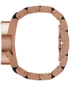 rose gold 50 round analog watch with black ceramic inner links