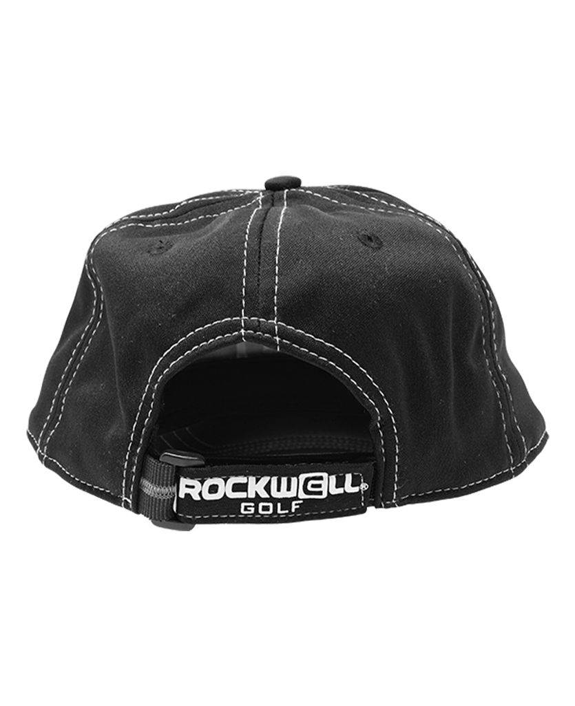 back of Rockwell Golf Series Hat with rockwell e logo  