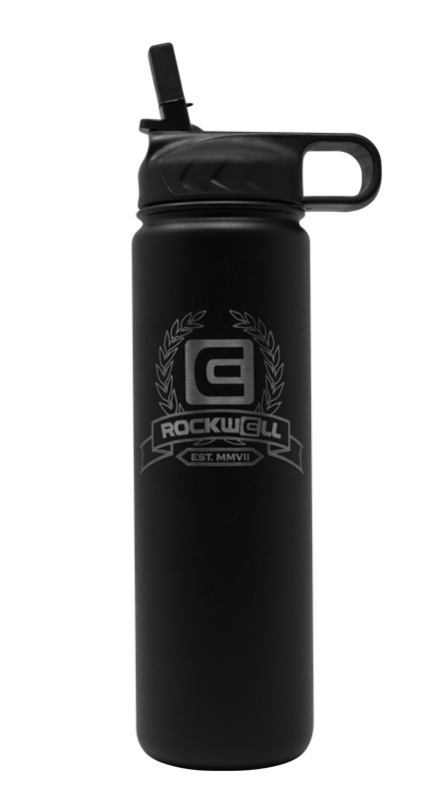 Rockwell Warrior Flask - Double Walled - Stainless Steel Flask - (BLACK)