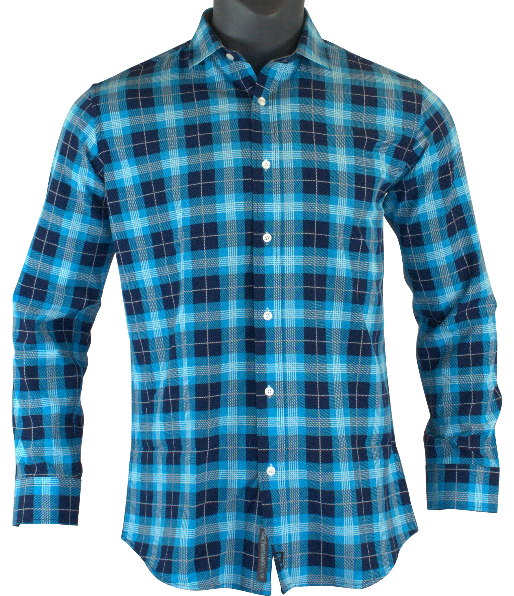Blue Plaid Titan Button Up Shirt Long Sleeve