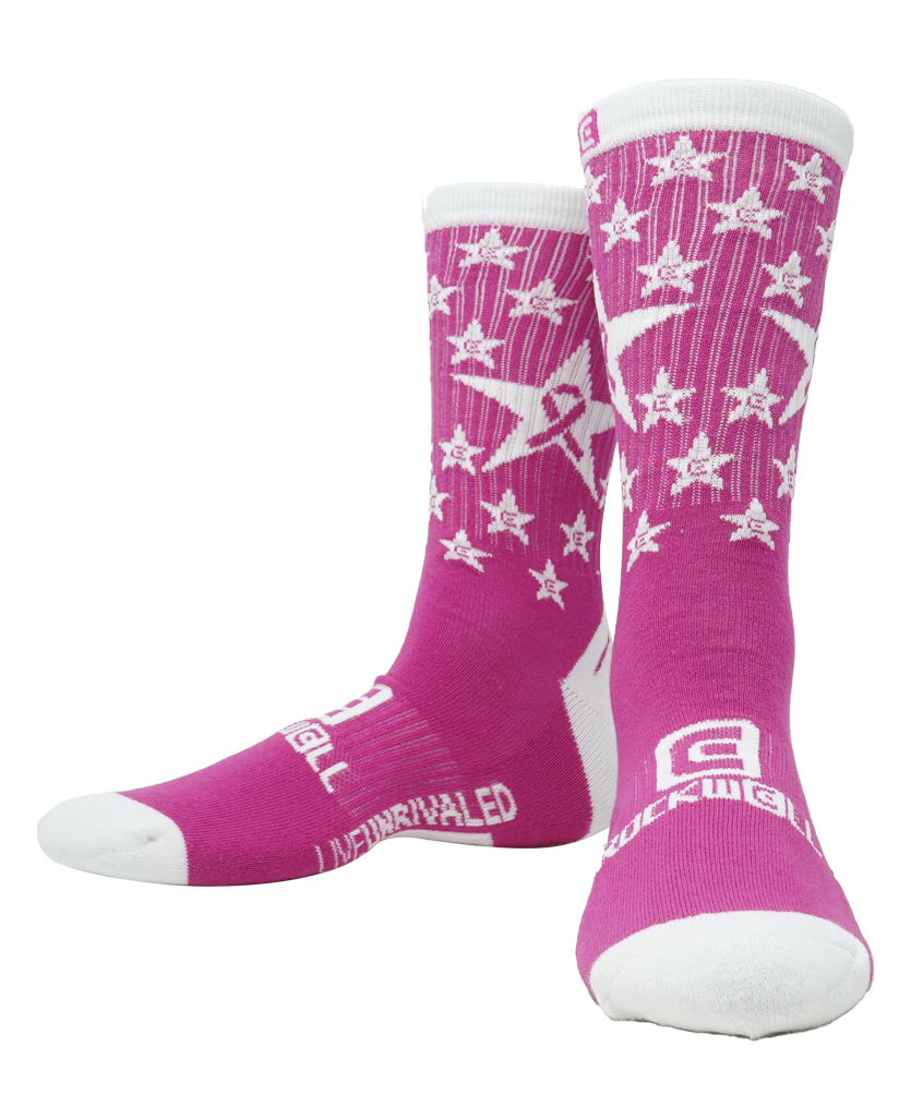 Rockwell pink breast cancer awareness socks 