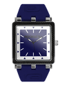 navy carbon fiber analog watch with white accents