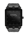 phantom black carbon fiber analog watch with black leather bands