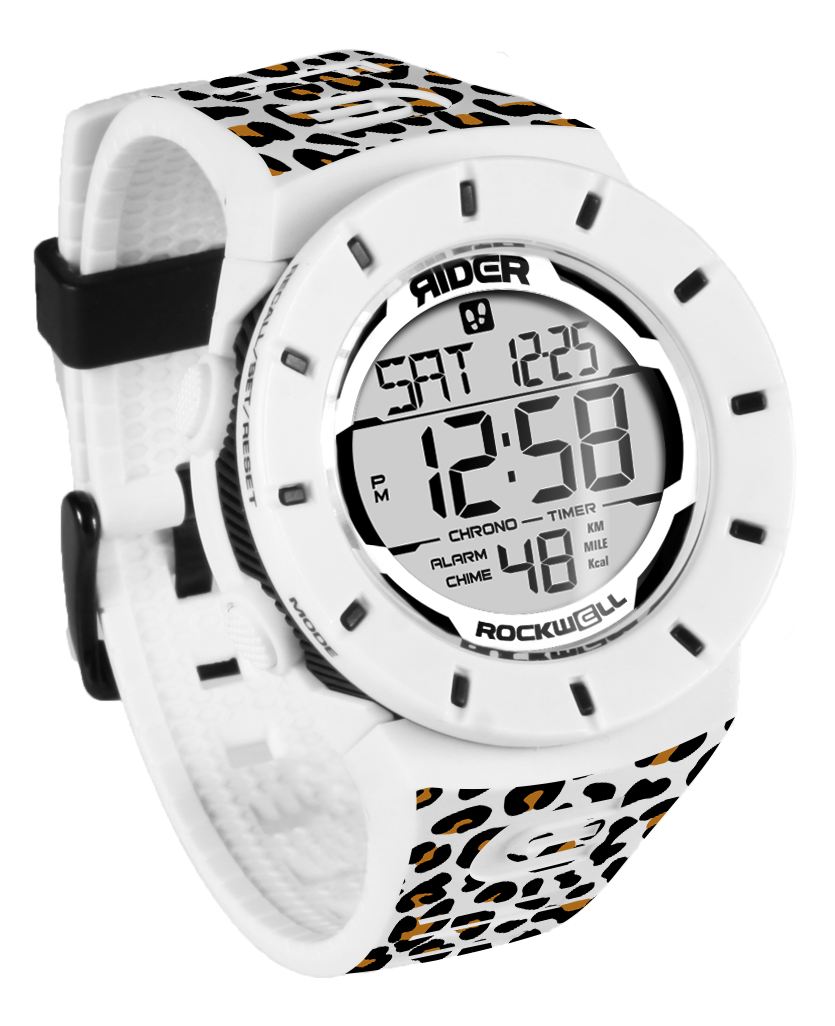 Cheetah White Black Coliseum Forum Digital Watch
