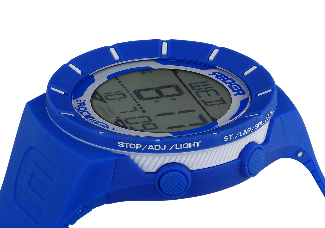 Coliseum Royal blue with White bezel Rubber digital watch