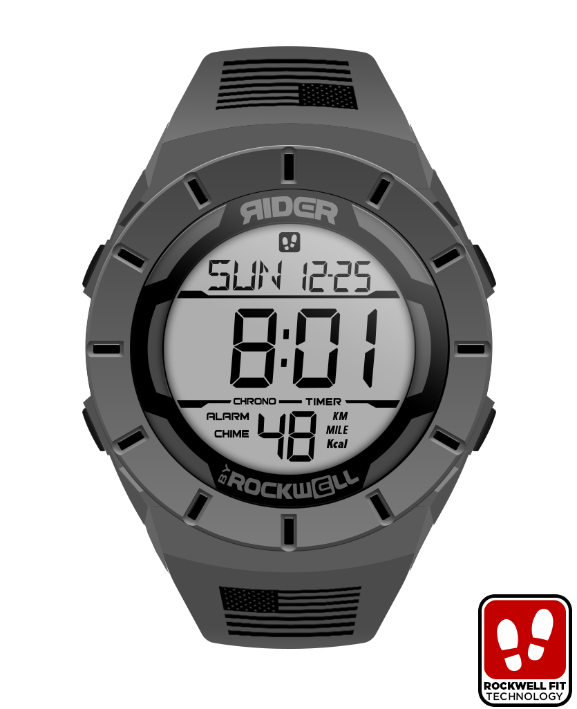 gray coliseum digital watch with american flag bands
