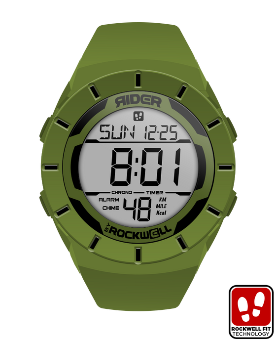 O D Green coliseum digital watch with black accents