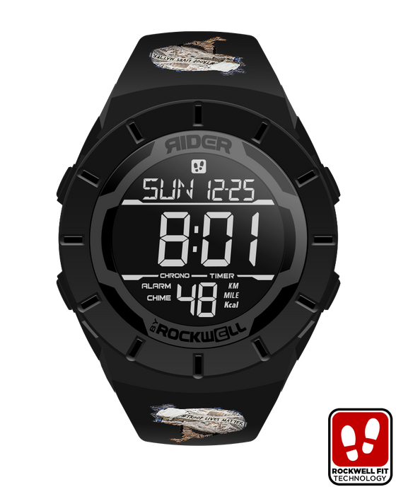 phantom black coliseum digital watch with troop lives matter bands