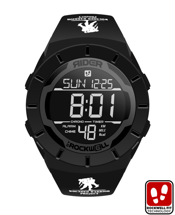 phantom black coliseum digital watch with wounded warrior project bands