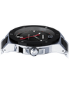 tier 2 edition silver commander elite analog watch with black ceramic bezel and inner links