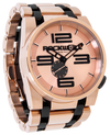 Rose gold and black ceramic 50mm round watch