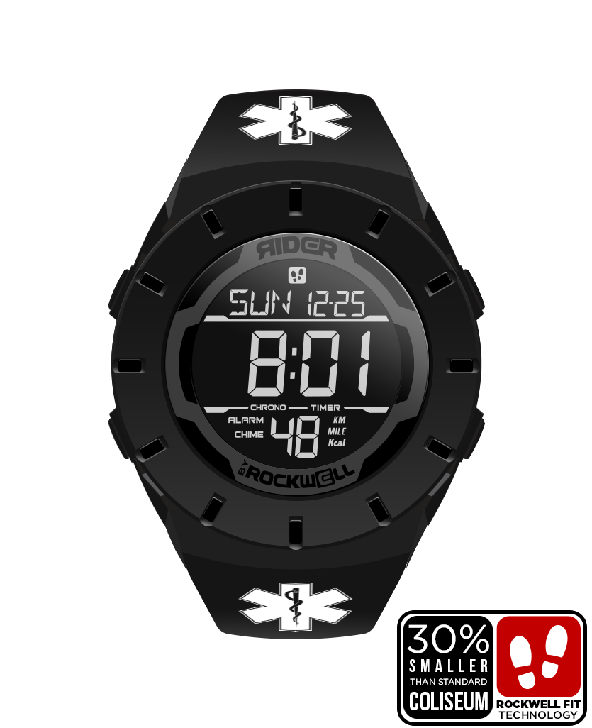 phantom black coliseum forum digital watch with EMT edition bands