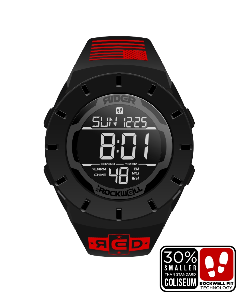 phantom black coliseum forum digital watch with remember everyone deployed and American flag bands