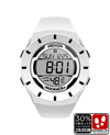 white coliseum forum digital watch with black accents