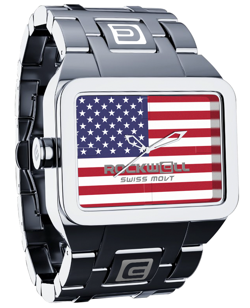 freedom edition american flag duel time analog watch