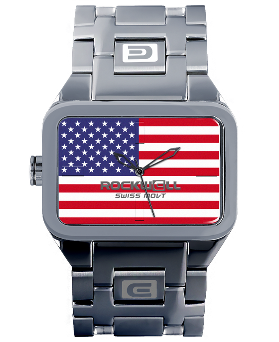 freedom edition american flag duel time analog watch