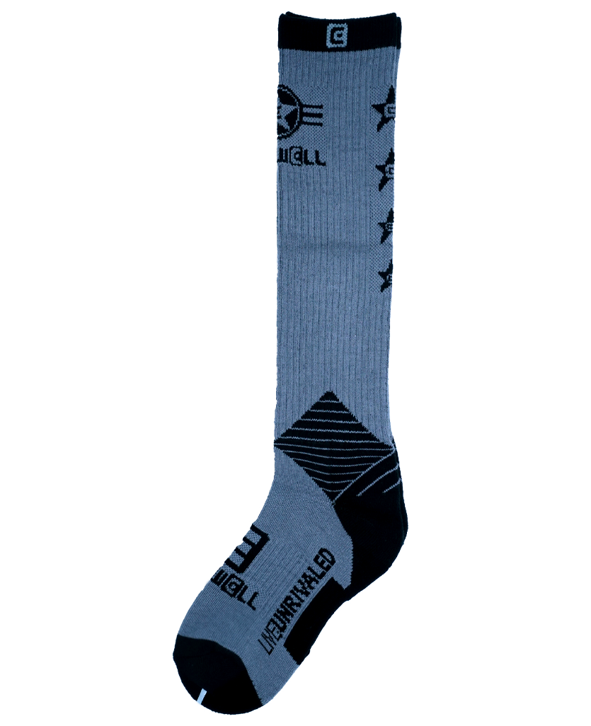 Gray Knee High Rockwell Socks