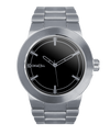 silver maverick analog watch with black dial
