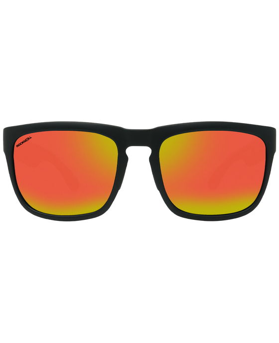 black monaco sunglasses with red lenses
