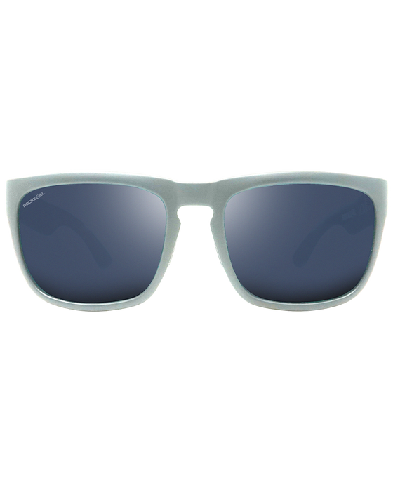 silver monaco sunglasses with blue lenses