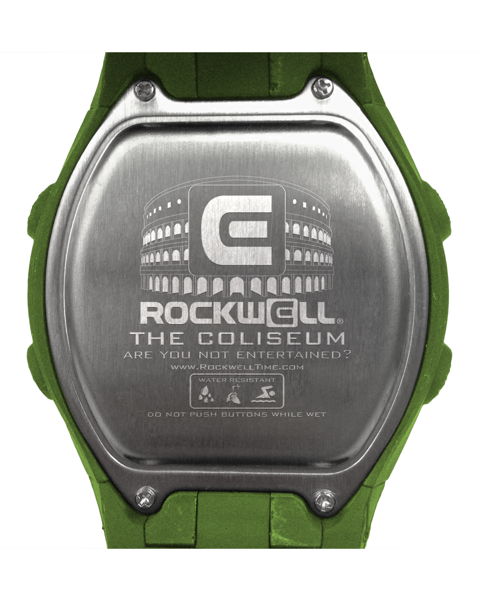 OD green coliseum digital watch with black accents