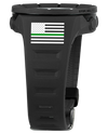 phantom black digital watch with thin green line American flag bands  Edit alt text
