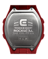 red coliseum digital watch with blue and white accents