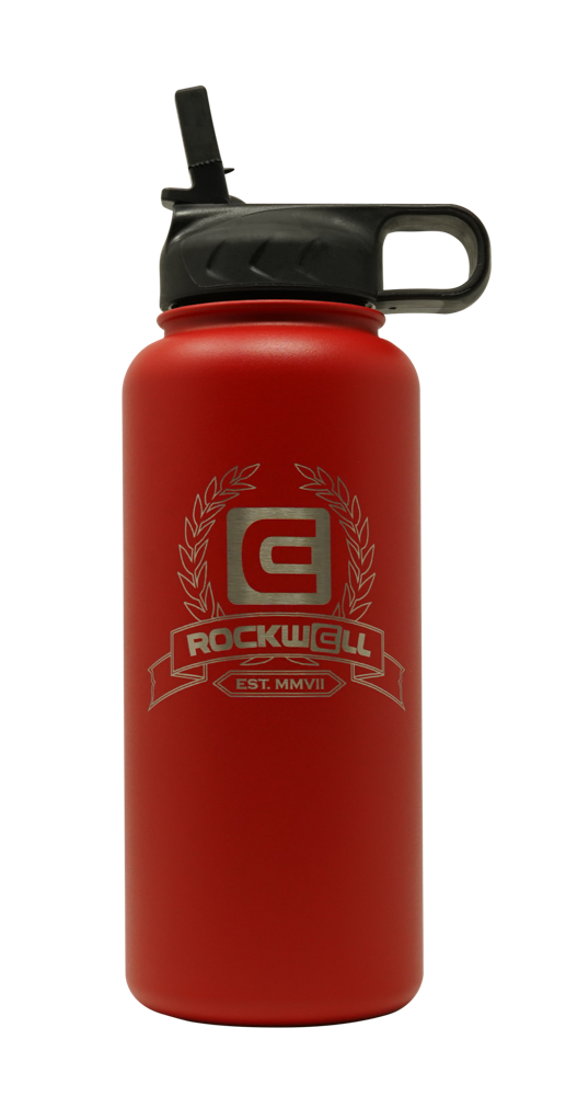 32 oz valor red rockwell warrior flask water bottle lid with straw