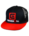 Snapback Trucker Hat OG Stacked logo Black/Red mesh back