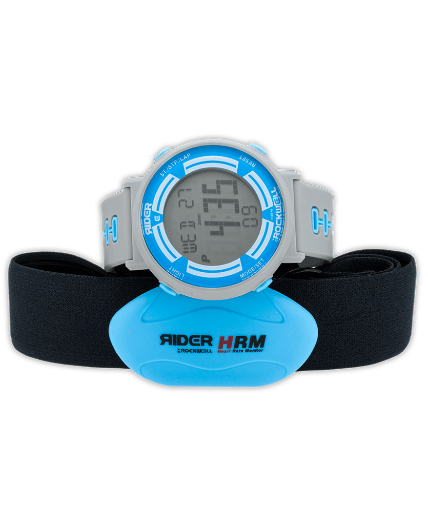 Gray and Blue Game Face Watch with Heart Rate Chest Strap