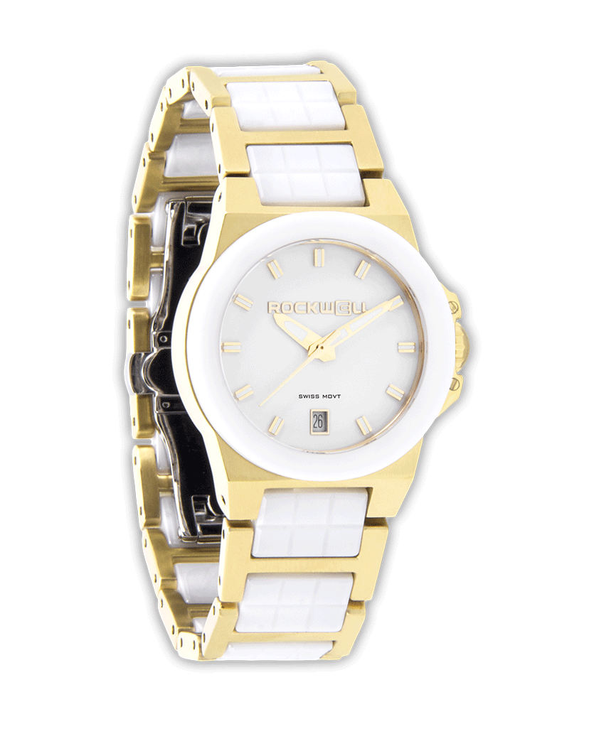 Katelynn Gold-White Ceramic - Watch