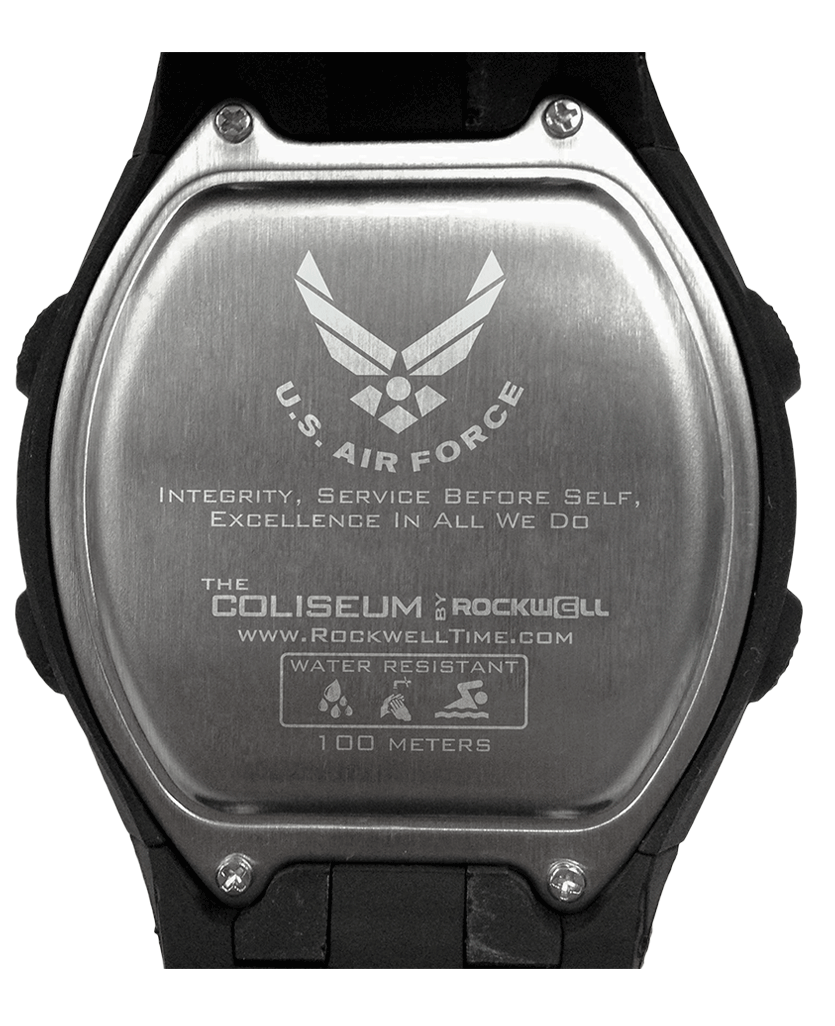 Caseback with Air Force logo engraved