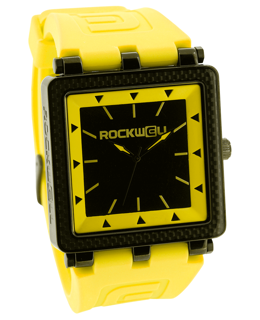 CF Yellow/Black Dial with Yellow Silicone band - Square Watch