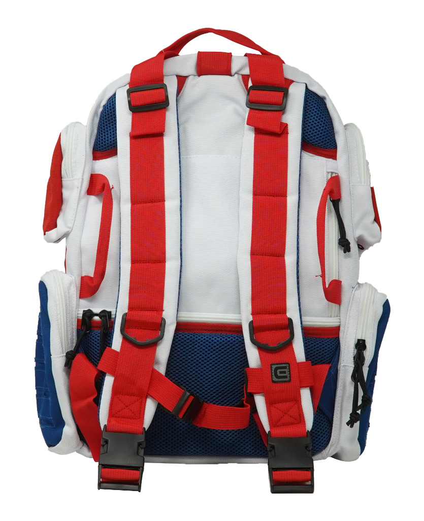 red white and blue ruck backpack