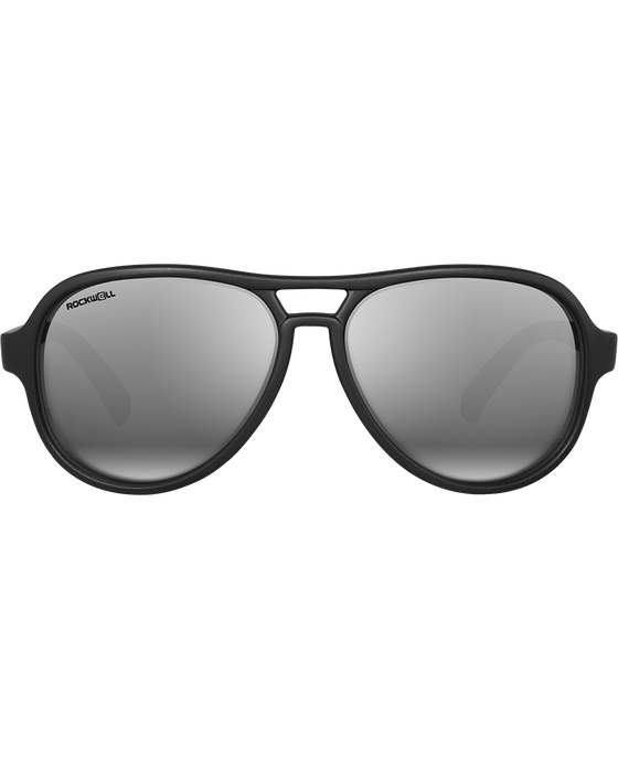 The Casino - Matte Black with Flash Silver Lens