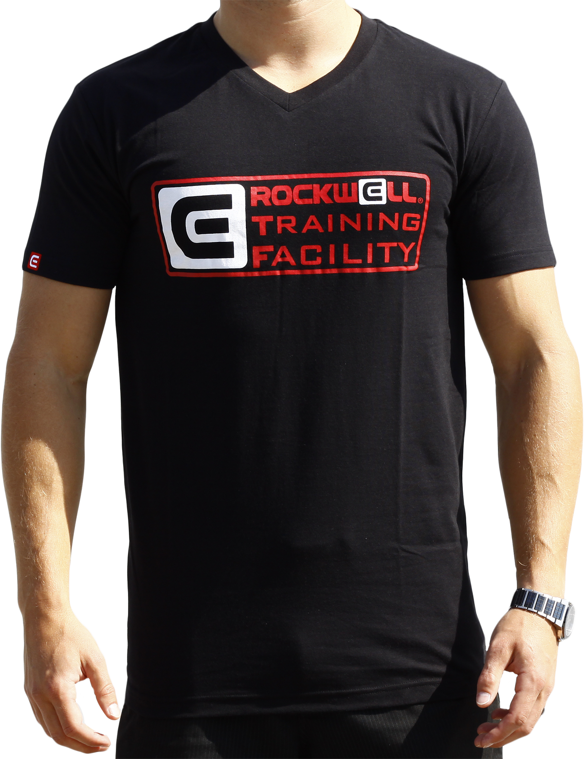 man wearing black RTF V-Neck
