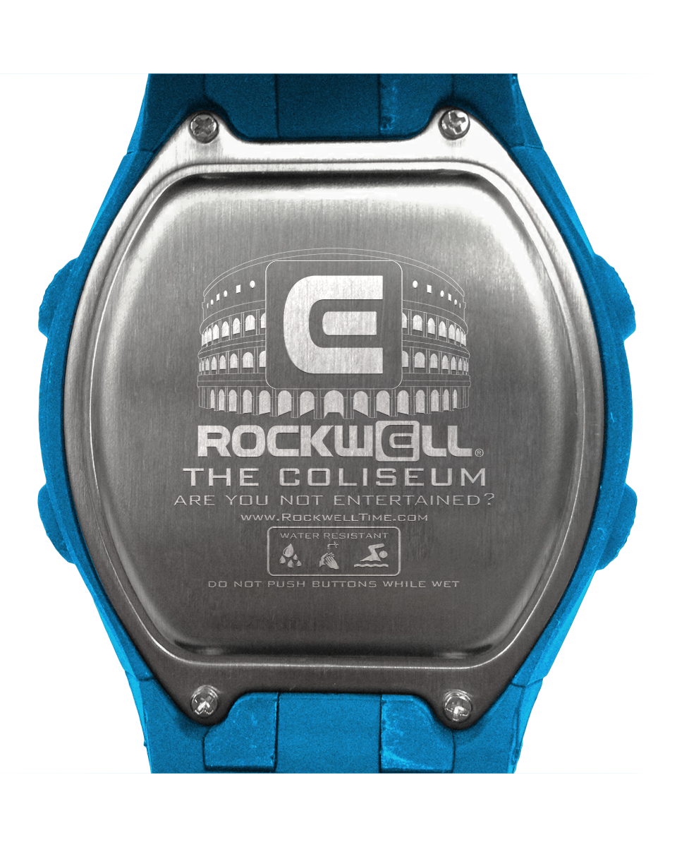 shark blue coliseum digital watch with black accents