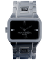 silver black duel time analog watch