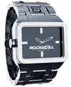 silver black duel time analog watch