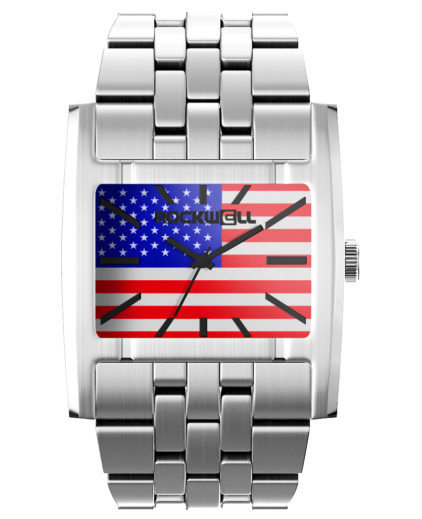Silver Freedom edition American flag apostle analog watch