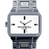 silver white duel time analog watch