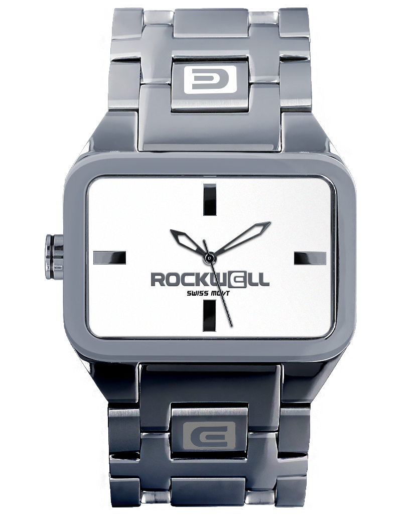 silver white duel time analog watch