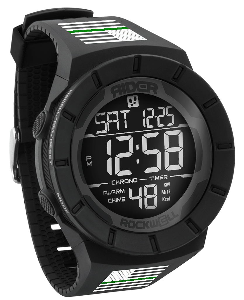 phantom black digital watch with Border Patrol American flag bands  Edit alt text