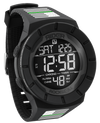 phantom black digital watch with thin green line American flag bands  Edit alt text
